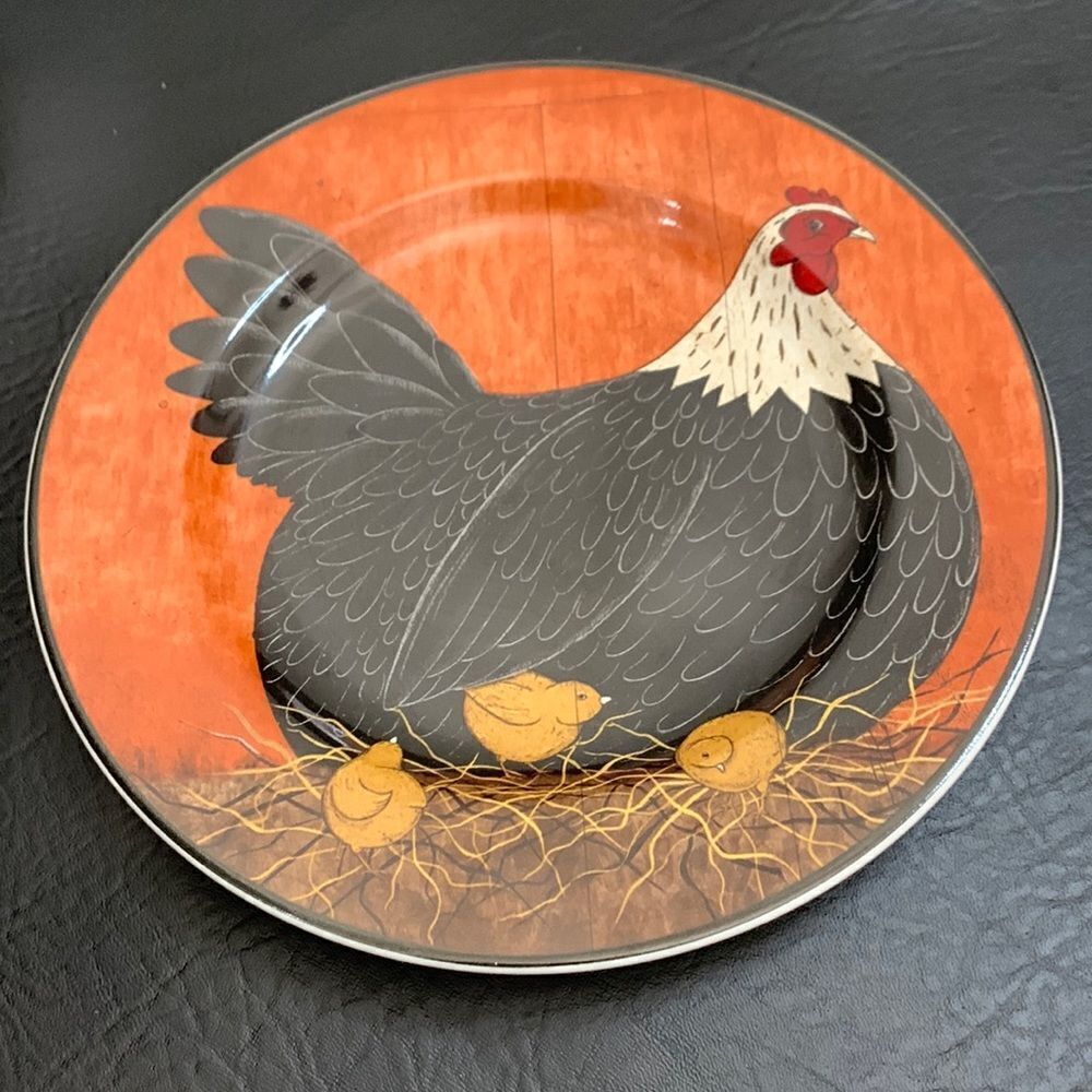 Henny Penny 2000 Warren Kimble Sakura NY 8 Inch Round Stoneware Decorator Plate